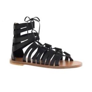 jcrew leather sandals in black
